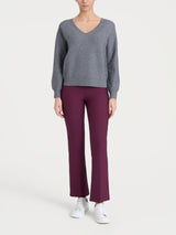 Maglia Punto Links con scollo a V in misto Lana e Angora Neri Donna - Ragno