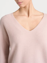 Maglia Punto Links con scollo a V in misto Lana e Angora Rosa Donna - Ragno