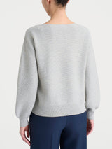 Maglia Punto Links con scollo a barchetta in misto Lana e Angora Neri Donna - Ragno