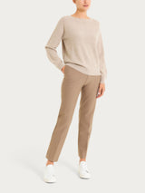 Maglia Punto Links con scollo a barchetta in misto Lana e Angora Grigi Donna - Ragno