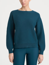 Maglia Punto Links con scollo a barchetta in Natural Soft Blu Donna - Ragno