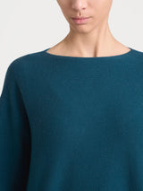 Maglia Punto Links con scollo a barchetta in Natural Soft Blu Donna - Ragno
