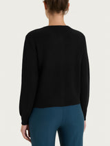 Punto Links Short Cardigan in a Nero Wool and Angora Blend for Women - Ragno