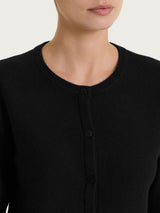 Punto Links Short Cardigan in a Nero Wool and Angora Blend for Women - Ragno