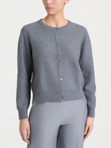 Cardigan corto Punto Links in misto Lana e Angora Neri Donna - Ragno