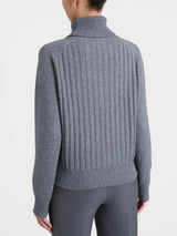 Dolcevita con coste in misto Lana e Angora Neri Donna - Ragno