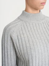 Lupetto con coste in misto Lana e Angora Neri Donna - Ragno