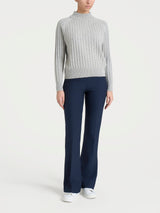 Lupetto con coste in Natural Soft Neri Donna - Ragno