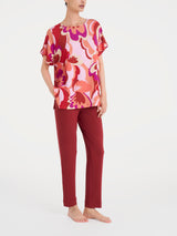 Maglietta girocollo con geometric pattern in Viscosa Summer Rossi Donna - Ragno