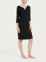 Abito con scollo a goccia in Viscosa Summer Neri Donna - Ragno