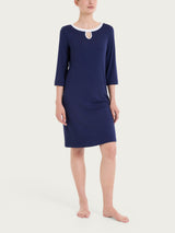 Abito con scollo a goccia in Viscosa Summer Blu Donna - Ragno