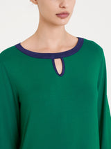 Abito con scollo a goccia in Viscosa Summer Blu Donna - Ragno