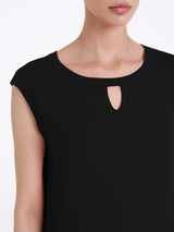 Top con scollo a goccia in Viscosa Summer Neri Donna - Ragno