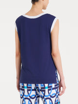 Top con scollo a goccia in Viscosa Summer Blu Donna - Ragno