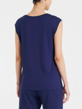 Top con scollo a goccia in Viscosa Summer Blu Donna - Ragno