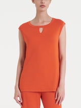Top con scollo a goccia in Viscosa Summer Marroni Donna - Ragno