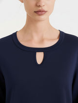 Viscosa Summer Drop Neck T-Shirt Blau Damen - Ragno