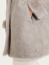 Cappotto con cappuccio double-face in Vegan Fur Grigi Donna - Ragno