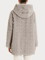 Cappotto con cappuccio double-face in Vegan Fur Grigi Donna - Ragno