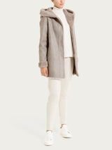 Cappotto con cappuccio double-face in Vegan Fur Grigi Donna - Ragno