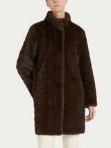 Cappotto double-face in Vegan Fur Marroni Donna - Ragno