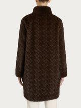 Cappotto double-face in Vegan Fur Marroni Donna - Ragno