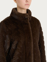 Cappotto double-face in Vegan Fur Marroni Donna - Ragno