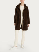 Cappotto double-face in Vegan Fur Marroni Donna - Ragno