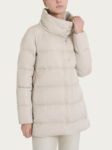 Satin Puffer piumino con effetto fuzzy interno removibile Bianchi Donna - Ragno