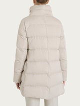 Satin Puffer piumino con effetto fuzzy interno removibile Bianchi Donna - Ragno