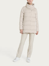 Satin Puffer piumino con effetto fuzzy interno removibile Bianchi Donna - Ragno