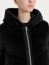 Piumino con Vegan Fur frontale Neri Donna - Ragno