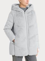 Piumino con Vegan Fur frontale Grigi Donna - Ragno