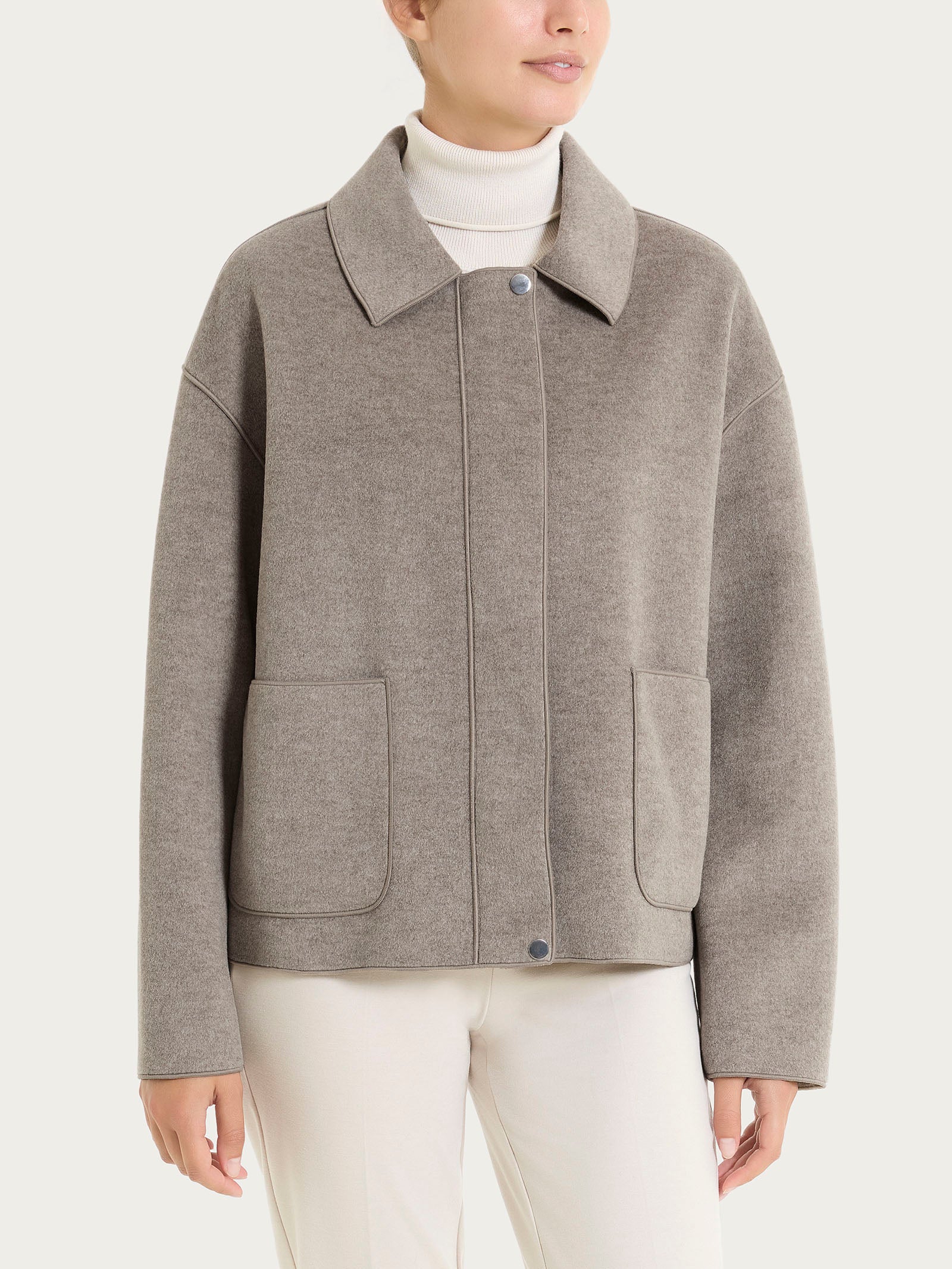 Giacca con collo camicia in Vegan Wool Grigi Donna - Ragno