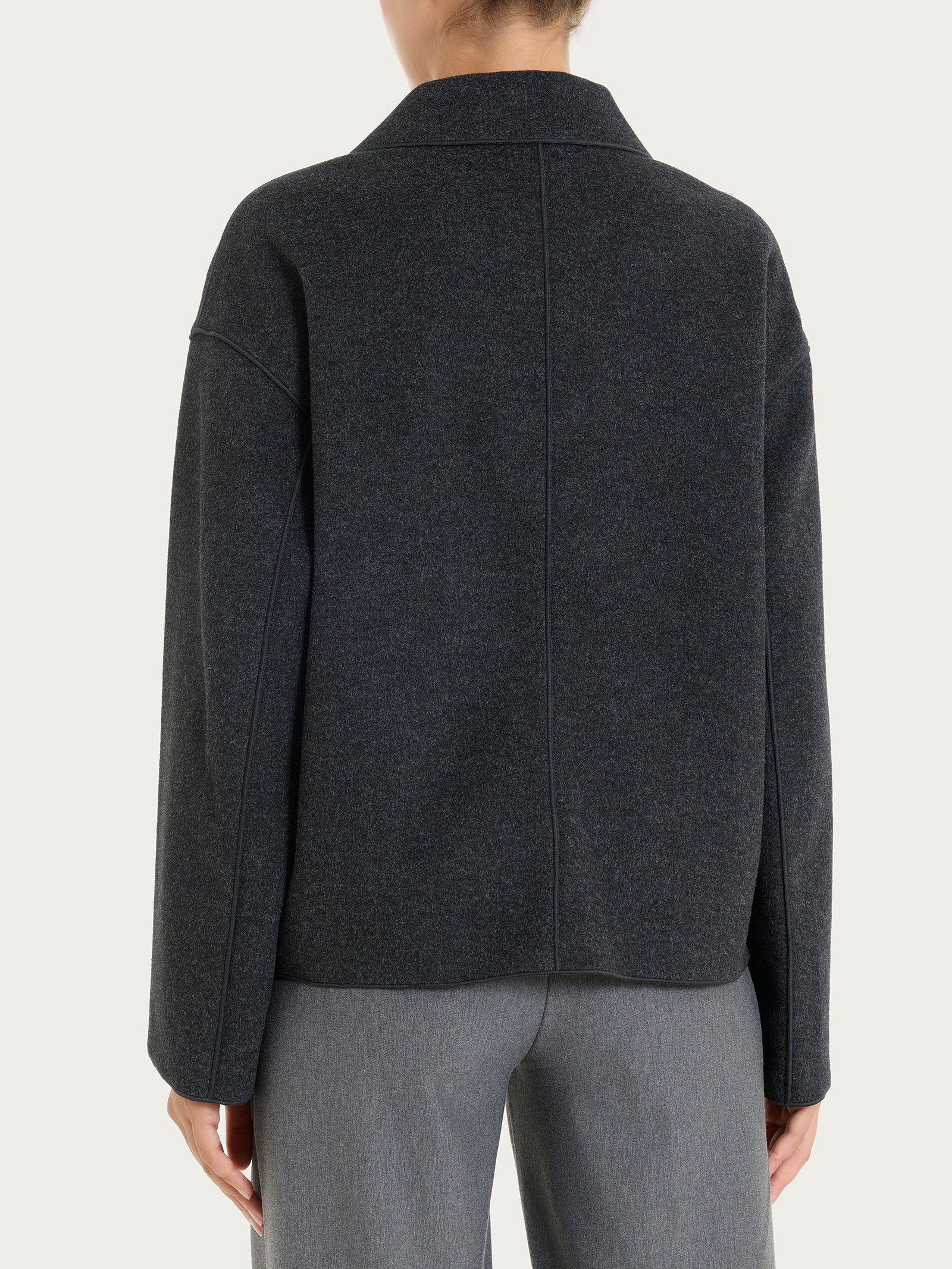 Giacca con collo camicia in Vegan Wool Neri Donna - Ragno