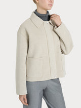 Giacca con collo camicia in Vegan Wool Bianchi Donna - Ragno