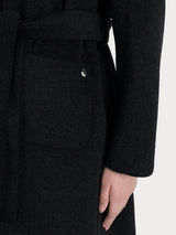 Cappotto lungo in Vegan Wool Neri Donna - Ragno