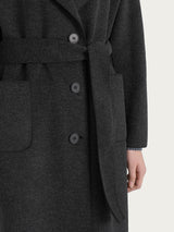 Cappotto lungo in Vegan Wool Neri Donna - Ragno