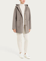 Giaccone con cappuccio in Vegan Wool Grigi Donna - Ragno