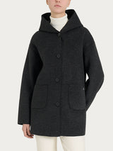Giaccone con cappuccio in Vegan Wool Neri Donna - Ragno