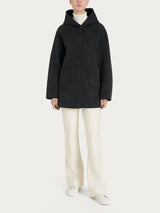 Giaccone con cappuccio in Vegan Wool Neri Donna - Ragno