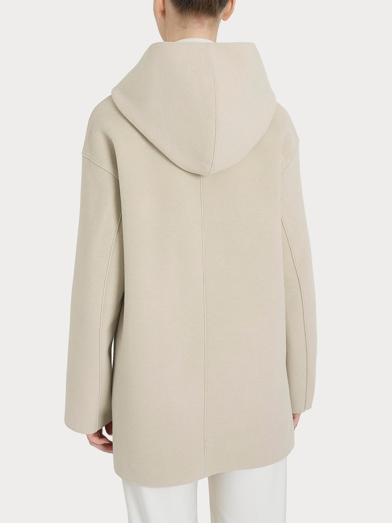 Giaccone con cappuccio in Vegan Wool Bianchi Donna - Ragno