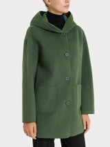 Giaccone con cappuccio in Vegan Wool Verdi Donna - Ragno