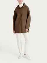 Giaccone con cappuccio in Vegan Wool Marroni Donna - Ragno