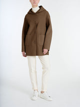 Giaccone con cappuccio in Vegan Wool Marroni Donna - Ragno