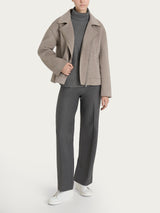 Giacca chiodo in Vegan Wool Grigi Donna - Ragno