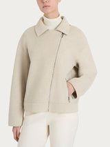 Giacca chiodo in Vegan Wool Bianchi Donna - Ragno