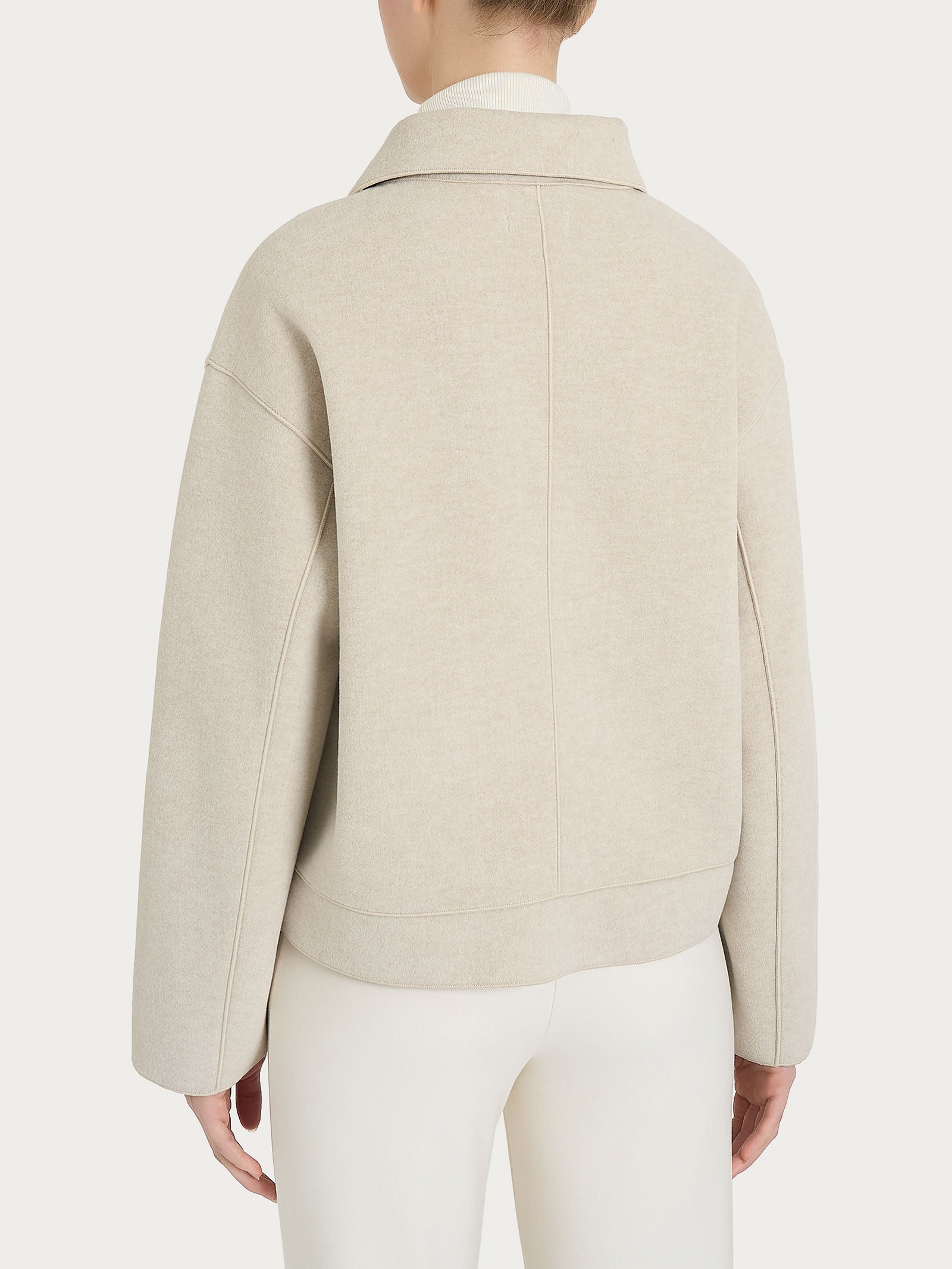 Giacca chiodo in Vegan Wool Bianchi Donna - Ragno