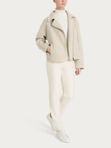 Giacca chiodo in Vegan Wool Bianchi Donna - Ragno