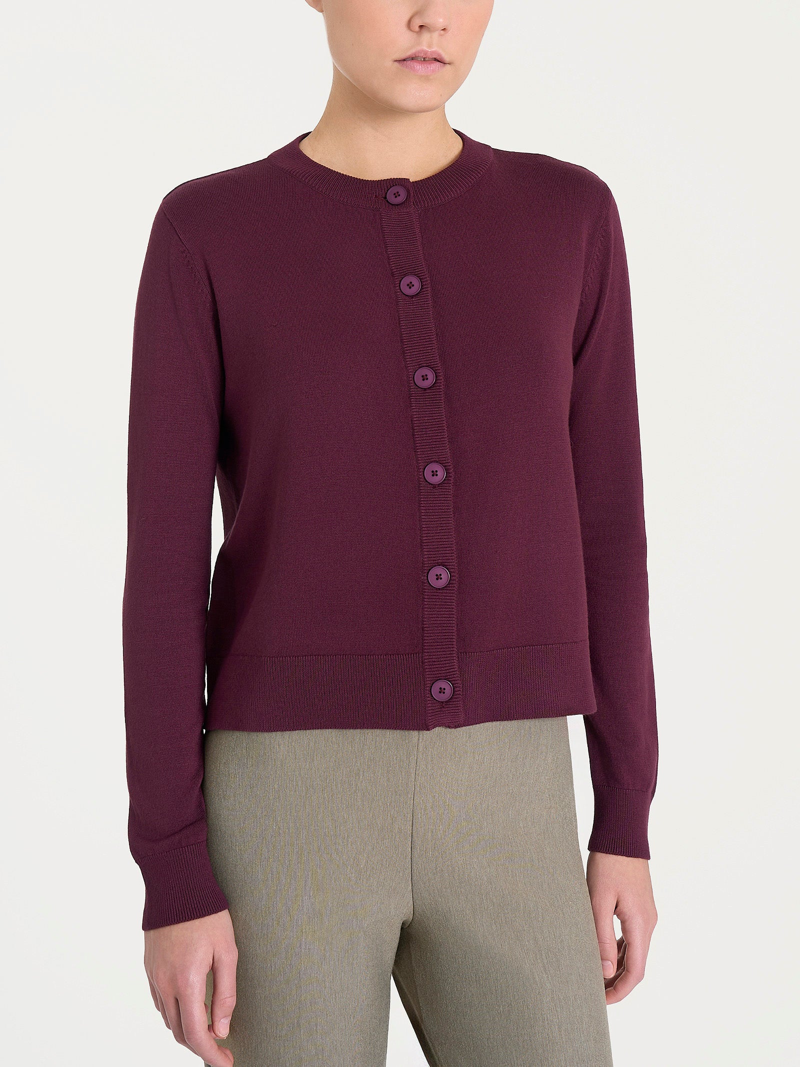 Cardigan corto con bottoni Four Seasons Viola Donna - Ragno